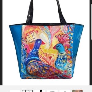 Artistic Peacock Design Tote Bag